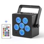 DJLicht 50W vierkante RGBWAUV accu ledpar met afstandsbedien, ., Nieuw, Ophalen of Verzenden, .