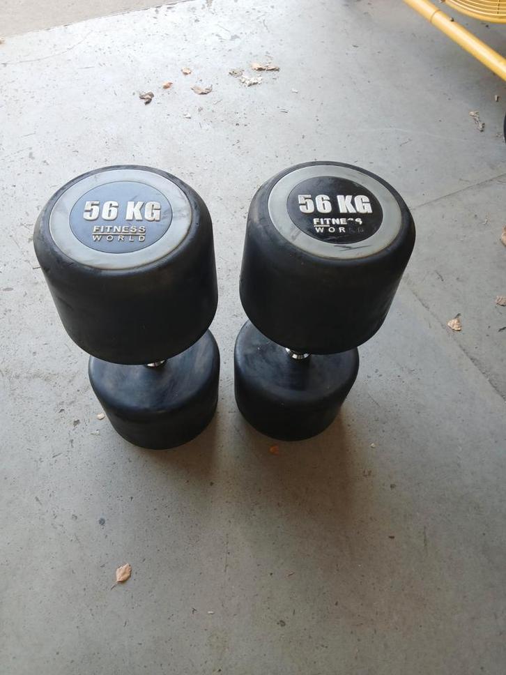 Dumbells set 2x56kg, Sport en Fitness, Fitnessmaterialen, Gebruikt, Dumbbell, Armen, Benen, Borst, Rug, Ophalen