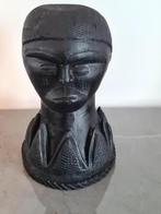 Prachtige buste - hoofd in ebbenhout, Antiek en Kunst, Kunst | Beelden en Houtsnijwerken, Ophalen of Verzenden