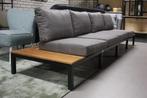 Lange tuinbank loungebank aluminium stof hout terras tuin, Tuin en Terras, Tuinsets en Loungesets, Ophalen, 4 zitplaatsen, Aluminium