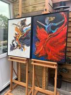 Abstract schilderij danseres rood., Ophalen