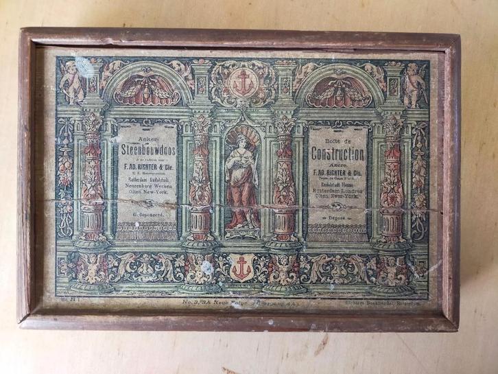 Anker Steenbouwdoos (rond 1900) vrijwel compleet, Antiek en Kunst, Antiek | Speelgoed, Ophalen of Verzenden