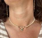 Akoya parel ketting diamant robijn saffier 18k gouden hanger, Sieraden, Tassen en Uiterlijk, Kettingen, Voordeelsieraden, Ophalen of Verzenden