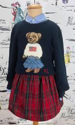 Ralph Lauren meisjes trui met beer + geruit rokje maat 7, Trui of Vest, Zo goed als nieuw, Ralph Lauren, Ralph Lauren