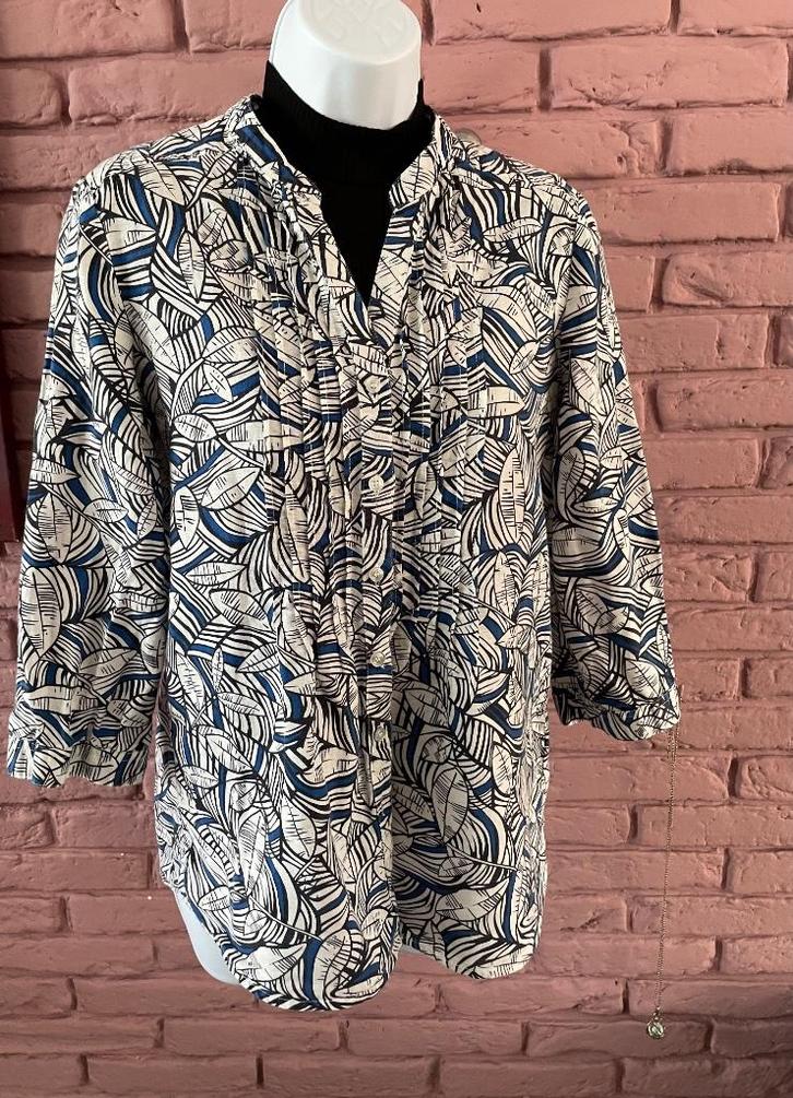 Charles Vögele half linnen Blouse, maat 38, Kleding | Dames, Blouses en Tunieken, Zo goed als nieuw, Maat 38/40 (M), Blauw, Ophalen of Verzenden