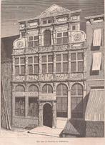 Middelburg Het Huis de Steenrots Houtgravure ca. 1918, Antiek en Kunst, Kunst | Etsen en Gravures, Ophalen of Verzenden