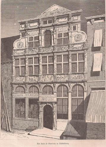 Middelburg Het Huis de Steenrots Houtgravure ca. 1918 beschikbaar voor biedingen