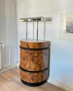 Design side table with integrated lamp and fold-out shelves, Ophalen, 100 tot 150 cm, -, -