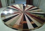 Zeer grote ronde vergadertafel sloophout met epoxy rvs poot., Ophalen of Verzenden, Nieuw