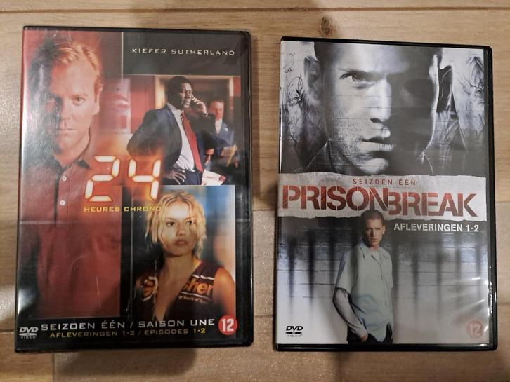 DVDs: Prison Break en 24 hr seizoen 1, Cd's en Dvd's, Dvd's | Tv en Series, Nieuw in verpakking, Actie en Avontuur, Vanaf 12 jaar