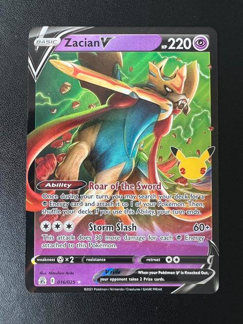 Zacian V 016/025, Hobby en Vrije tijd, Verzamelkaartspellen | Pokémon, Zo goed als nieuw, Losse kaart, Ophalen of Verzenden