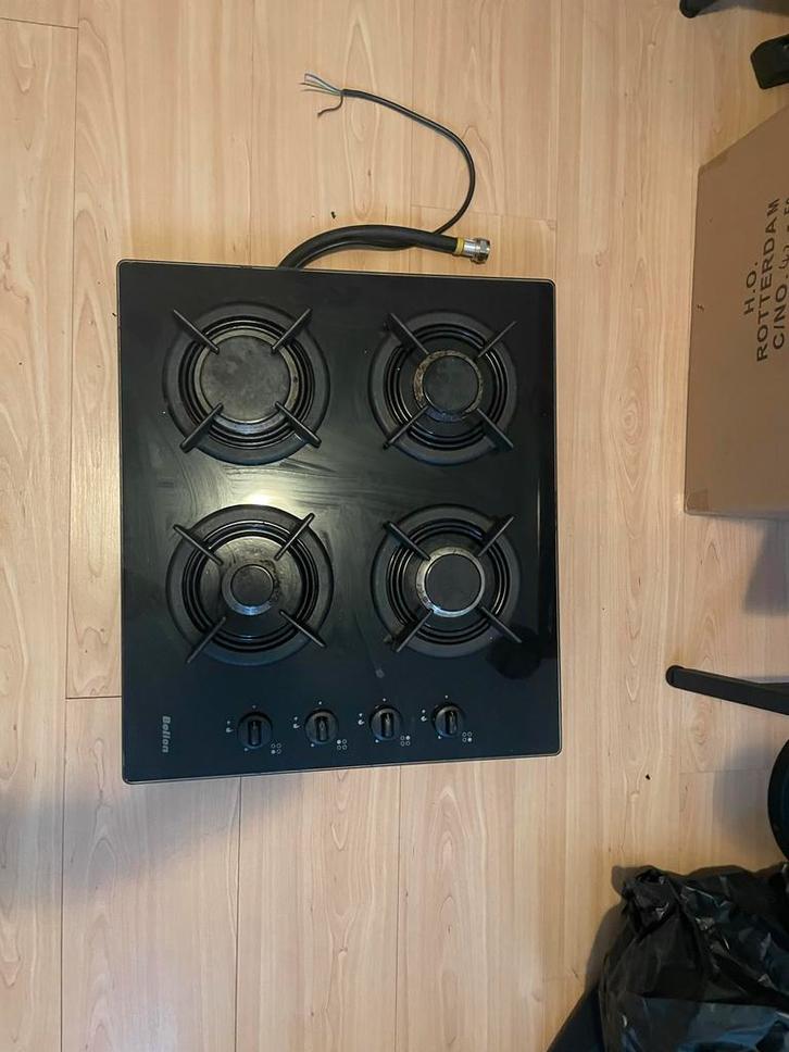 Belion 4-pits gaskookplaat - Gebruikt, Witgoed en Apparatuur, Fornuizen, Gebruikt, Inbouw, Gas, 4 kookzones, Minder dan 85 cm