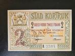 België noodgeld Stad Kortrijk 1914 UNC- payé perforatie, Ophalen of Verzenden, België, Los biljet
