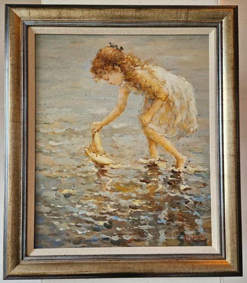 Jean Lefort (French, 1875–1954) - Strandgezicht, Antiek en Kunst, Kunst | Schilderijen | Klassiek, Ophalen of Verzenden
