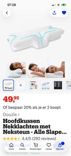 Ergonomisch Hoofdkussen Nekkussen zgan, Ophalen of Verzenden, Nieuw, Wit, Rechthoekig