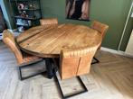 Ronde mango houten eettafel, Huis en Inrichting, Tafels | Eettafels, Ophalen, 150 tot 200 cm, Rond, Zo goed als nieuw