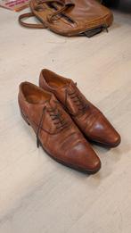 Handgemaakte leren schoenen maat 40 (valt klein), Ophalen, Zo goed als nieuw, Bruin, Veterschoenen