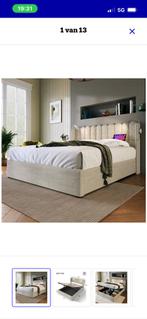 Bed 1.40 bij 2.00 Volledig nieuw met leeslampjes, USB lader, Huis en Inrichting, Slaapkamer | Bedden, Ophalen, Beige, 140 cm, 200 cm