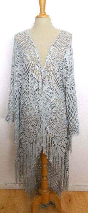 Grijs knitwear lang bohemian/Ibiza/festival vest! XL beschikbaar voor biedingen
