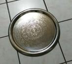 Groot luxe rvs dienblad met motieven, Ophalen of Verzenden, Zo goed als nieuw, Rond, Metaal