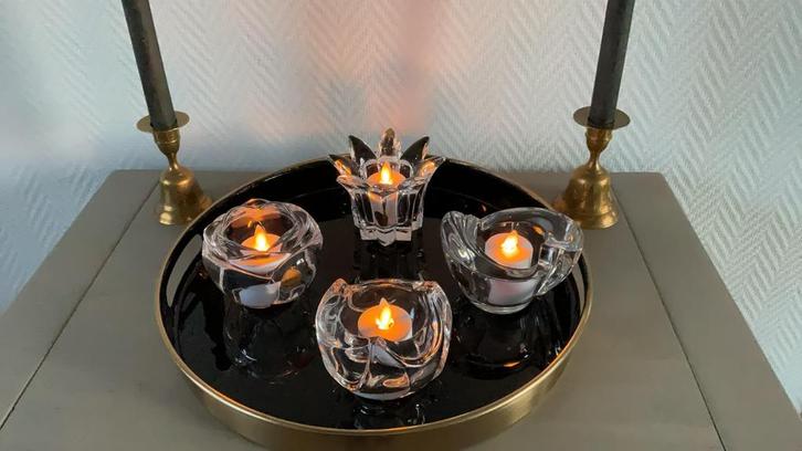 8 kristallen sfeerlichtjes 24% loodkristal, Huis en Inrichting, Woonaccessoires | Kandelaars en Kaarsen, Zo goed als nieuw, Kandelaar