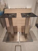 4x eettafel, horeca tafels, bistro tafels RVS poot 80x80cm, Huis en Inrichting, Tafels | Eettafels, Ophalen, Gebruikt, 50 tot 100 cm
