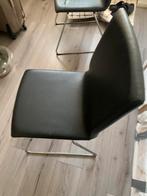 Zwarte design stoel, Ophalen, Gebruikt, Zwart, Leer