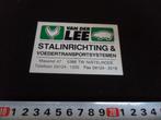 sticker nistelrode van der lee stalinrichting & voedertransp, Verzamelen, Stickers, Ophalen, Zo goed als nieuw