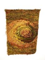 retro vintage handgeknoopt wandkleed uit België, jaren 60, Ophalen of Verzenden, Gebruikt