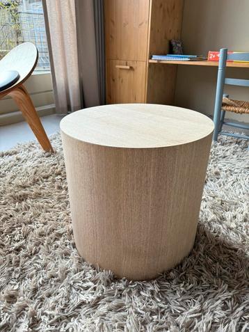 Houten ronde bijzettafel salontafel plantentafel piedestal