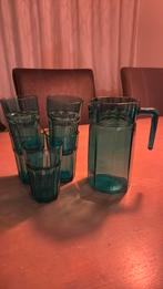 Set van 5 glazen en matchende waterkan, Verzamelen, Glas en Borrelglaasjes, Ophalen, Zo goed als nieuw, Overige typen