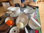 Emaille, diverse schalen, pannen, emmers enz, groot en klein, Antiek en Kunst, Antiek | Emaille, Ophalen