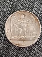Italië 5 Lire 1927 Vittorio Emanuele III  - Zilver, Italië, Zilver, Losse munt, Verzenden