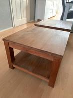 Teakhouten salontafels 60x60 cm (set van 2), Huis en Inrichting, Tafels | Salontafels, Ophalen, Gebruikt, 50 tot 100 cm, Minder dan 50 cm