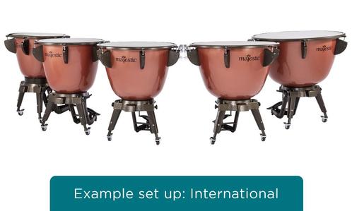pauken set 4 delig Majestic Harmonic VERWACHT, Muziek en Instrumenten, Percussie, Zo goed als nieuw, Melodische percussie, Ophalen of Verzenden