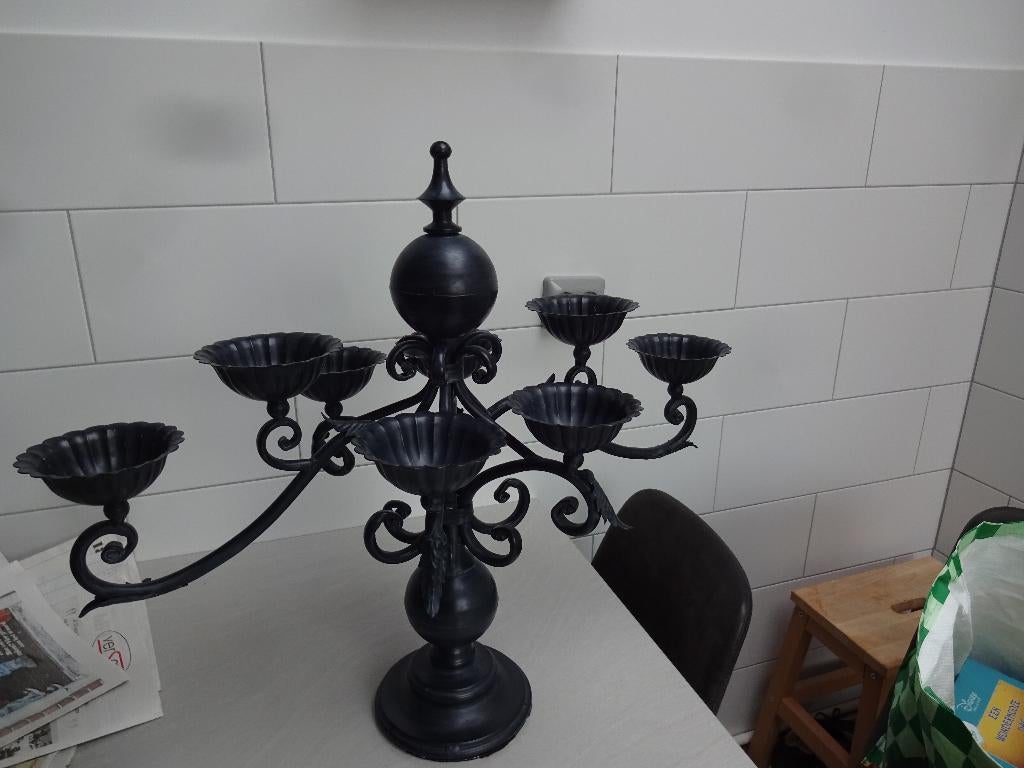 Ijzeren kaarsenstandaard, Antiek en Kunst, Curiosa en Brocante, Ophalen of Verzenden
