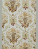 13959 Barok behang bloemen terra blauw jaren 70 swiet, Ophalen of Verzenden, Minder dan 10 m², Blauw