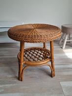 Rotan tafeltje, zo goed als nieuw., Minder dan 55 cm, Rond, Hout, Ophalen