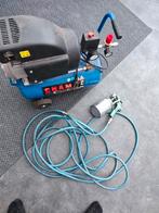 COMPRESSOR 24 LT MET LUCHTSLANG EN LUCHTPISTOOL, Ophalen, 6 tot 10 bar, Zo goed als nieuw, Minder dan 200 liter/min