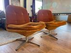 Vintage velours draaistoelen - fauteuils, Gebruikt, Stof, Eén, Ophalen