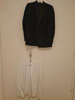 Smoking jasje en hemd - Maat M, Kleding | Heren, Kostuums en Colberts, Onbekend, Maat 48/50 (M), Zwart, Ophalen of Verzenden