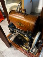 Antieke Singer Naaimachine in Houten Kist, Ophalen of Verzenden
