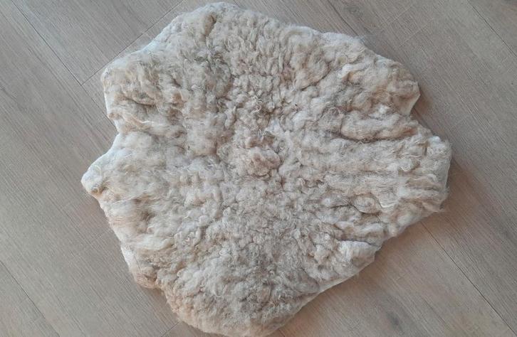 Schapenvachtje Quessantschaap, biologische, handgevilt, Huis en Inrichting, Woonaccessoires | Plaids en Woondekens, Nieuw, Ophalen of Verzenden