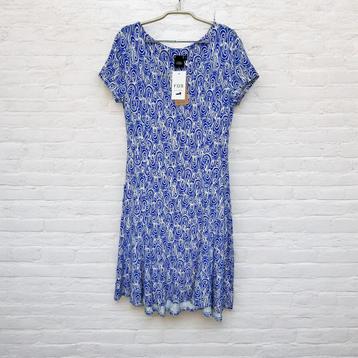 NWT Fos Amsterdam Jurk Maat S Blauw Wit Retro Print beschikbaar voor biedingen