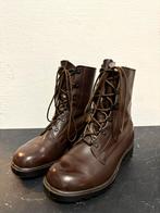YV3068: Vintage Military lace-up boots Laarzen. Size 39, Kleding | Heren, Schoenen, Ophalen of Verzenden, Bruin, Zo goed als nieuw
