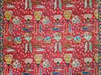 Handmade Persian wool Mashad carpet floral Birds 231x307cm, Persian Perzisch vintage oosters hype, Crème, Gebruikt, 200 cm of meer