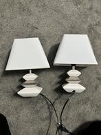 2x Tafellampen (gratis af te halen), Huis en Inrichting, Lampen | Tafellampen, Ophalen, Gebruikt, Stof, Minder dan 50 cm