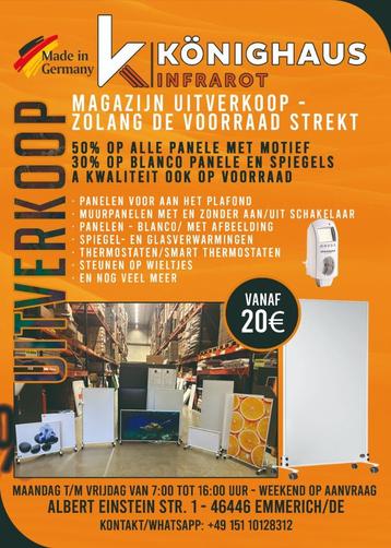 Könighaus Infraroodpanel - 130w tot 1200w - tot 70% op alles beschikbaar voor biedingen