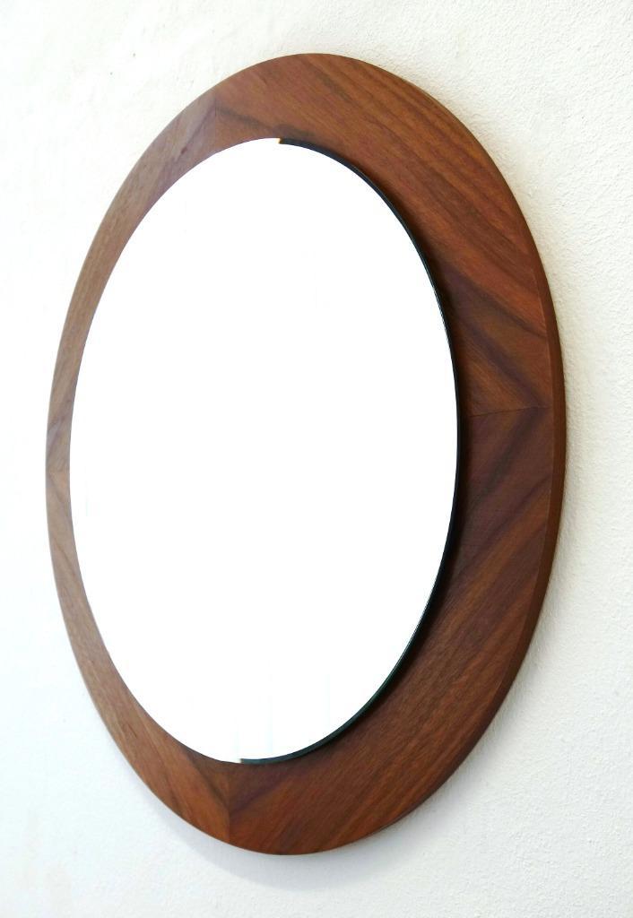 Vintage spiegel palissander Deens design Scandinavisch hout, Huis en Inrichting, Woonaccessoires | Spiegels, Gebruikt, 50 tot 75 cm