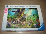 Puzzel Ravensburger WOLVES IN THE FOREST 1000 st., Ophalen of Verzenden, 500 t/m 1500 stukjes, Zo goed als nieuw, Legpuzzel